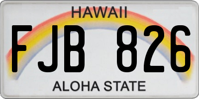 HI license plate FJB826