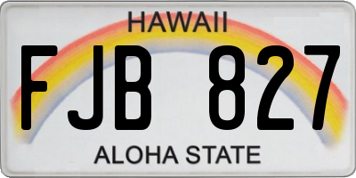 HI license plate FJB827