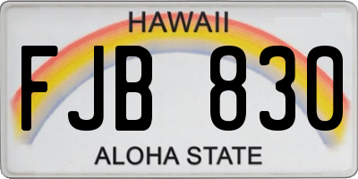 HI license plate FJB830