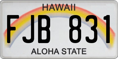 HI license plate FJB831