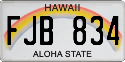 HI license plate FJB834
