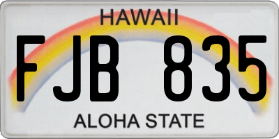 HI license plate FJB835