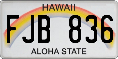 HI license plate FJB836