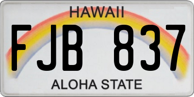 HI license plate FJB837