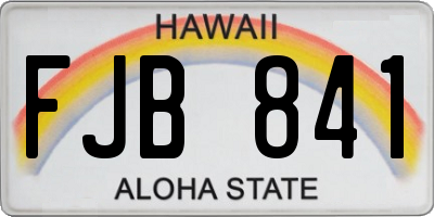 HI license plate FJB841