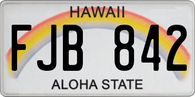 HI license plate FJB842