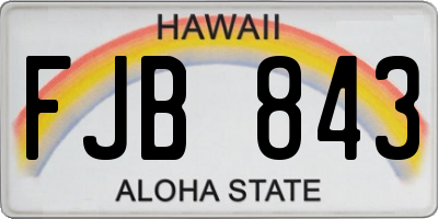 HI license plate FJB843