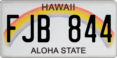 HI license plate FJB844
