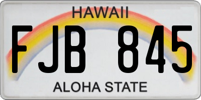 HI license plate FJB845