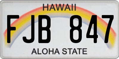 HI license plate FJB847