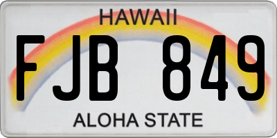 HI license plate FJB849