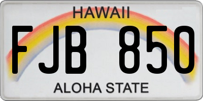 HI license plate FJB850