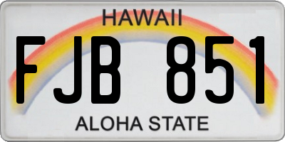 HI license plate FJB851
