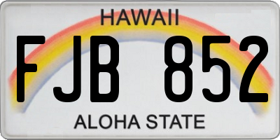HI license plate FJB852