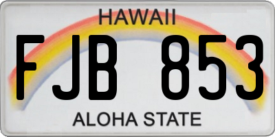 HI license plate FJB853