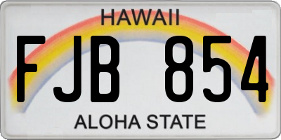 HI license plate FJB854