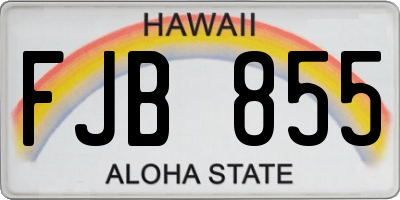 HI license plate FJB855