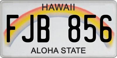HI license plate FJB856
