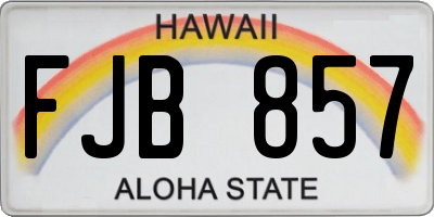 HI license plate FJB857