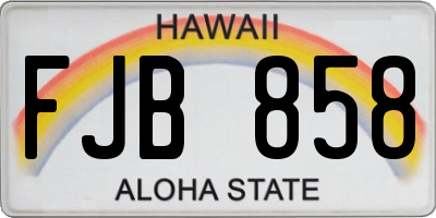 HI license plate FJB858