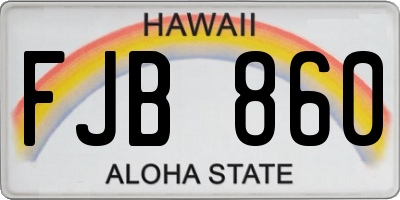 HI license plate FJB860