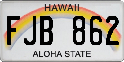 HI license plate FJB862