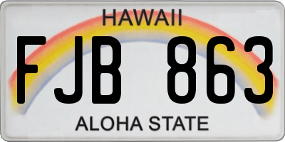 HI license plate FJB863