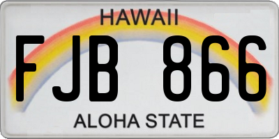 HI license plate FJB866