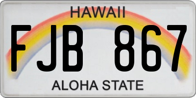 HI license plate FJB867