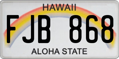 HI license plate FJB868