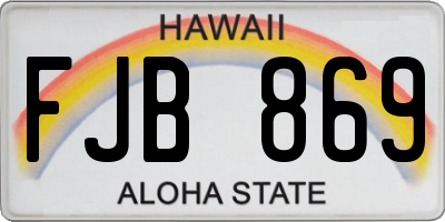 HI license plate FJB869