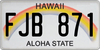 HI license plate FJB871