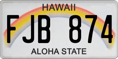 HI license plate FJB874