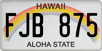 HI license plate FJB875
