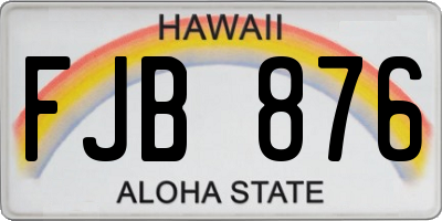 HI license plate FJB876