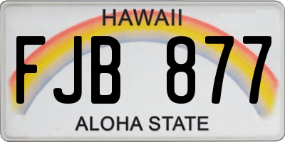 HI license plate FJB877