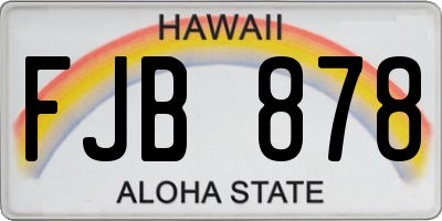 HI license plate FJB878