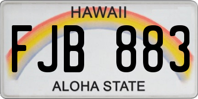 HI license plate FJB883