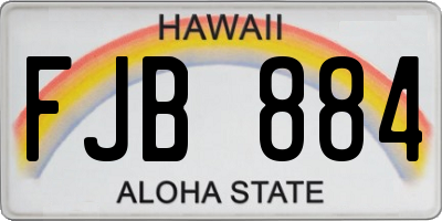 HI license plate FJB884