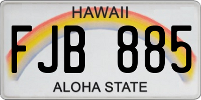 HI license plate FJB885