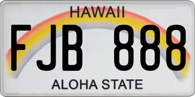 HI license plate FJB888