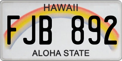 HI license plate FJB892