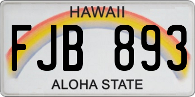 HI license plate FJB893
