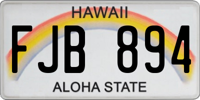 HI license plate FJB894