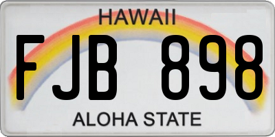 HI license plate FJB898