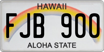 HI license plate FJB900