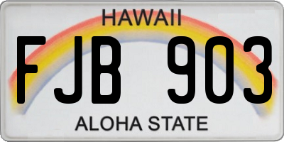 HI license plate FJB903