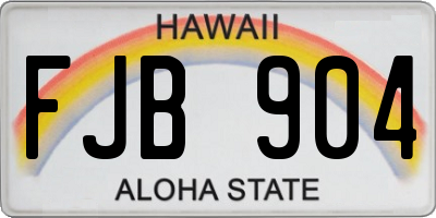 HI license plate FJB904