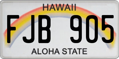 HI license plate FJB905