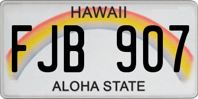 HI license plate FJB907
